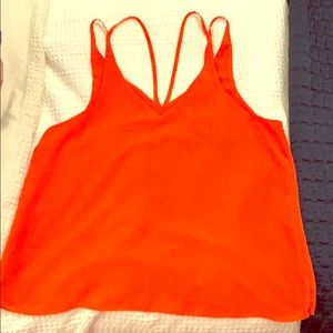 Orange top shop double strap tank top